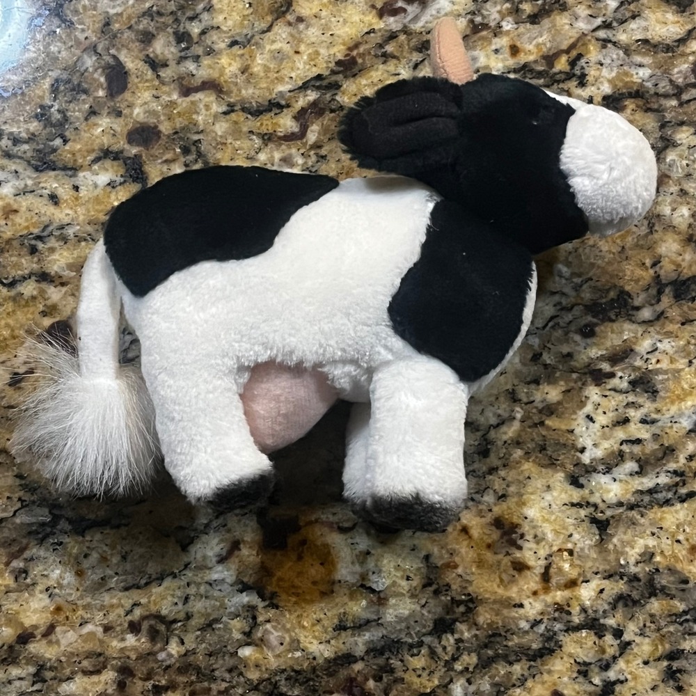 Vintage 1989 Dakin Cow Plush Black White Spotted Stuffed‎ Animal Farm Toy 5 inch
